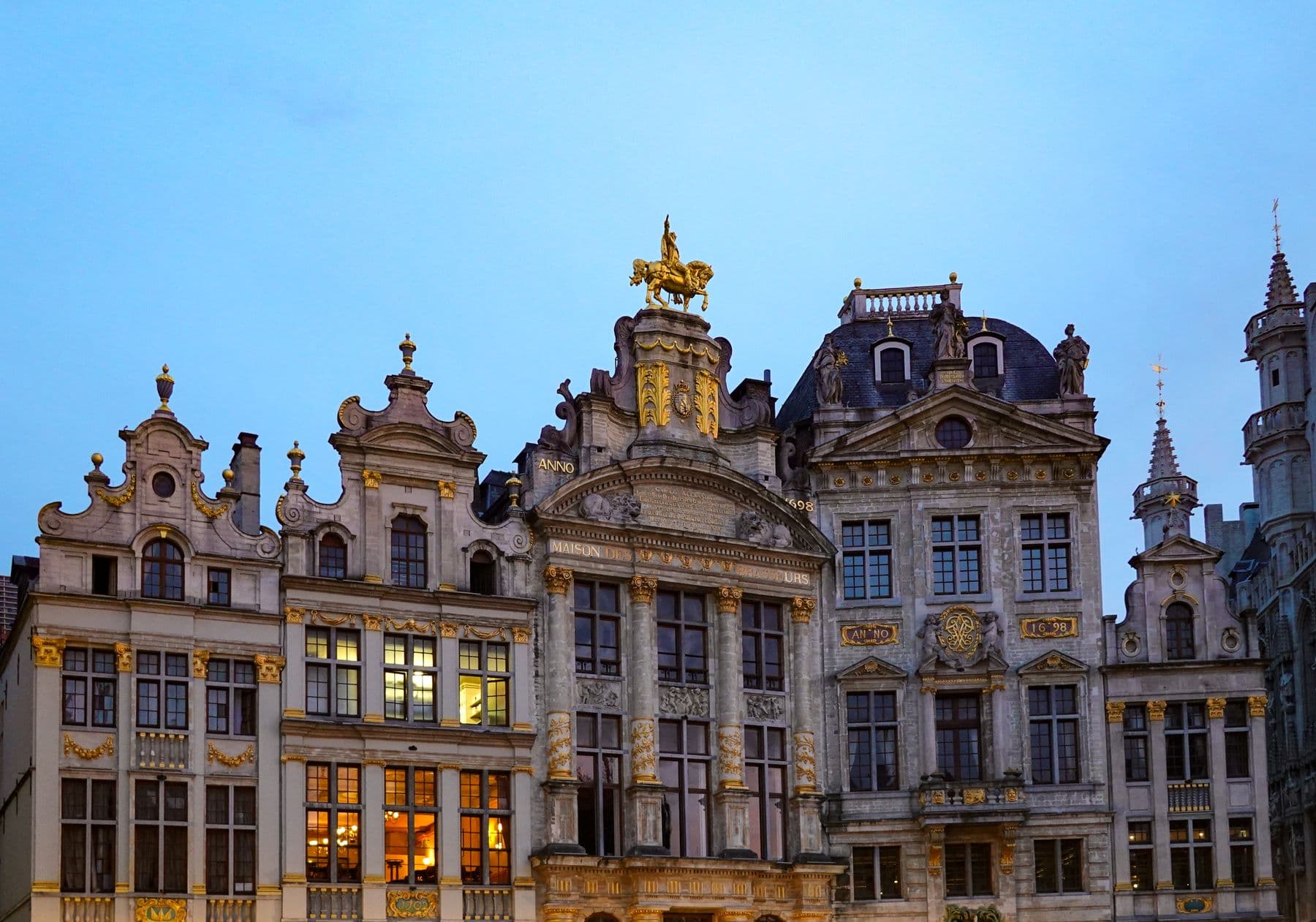 Grand Place in Brussels at twilight