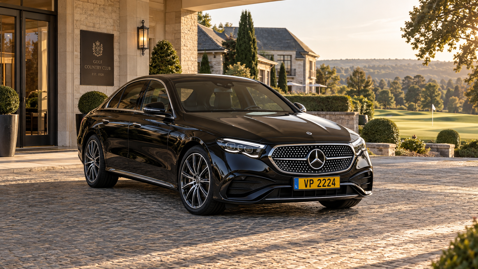 Mercedes E-Class VP 2224 outside a golf club